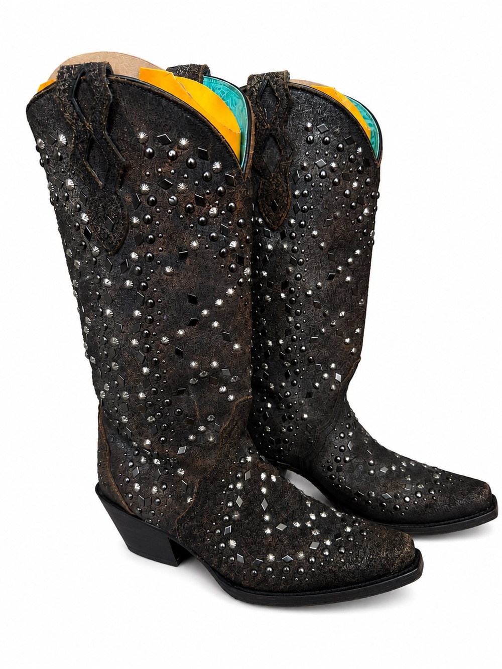 Rare Discontinued Corral Handcrafted Studded Distressed Leather Western Boot 7.5 - Picture 2 of 16